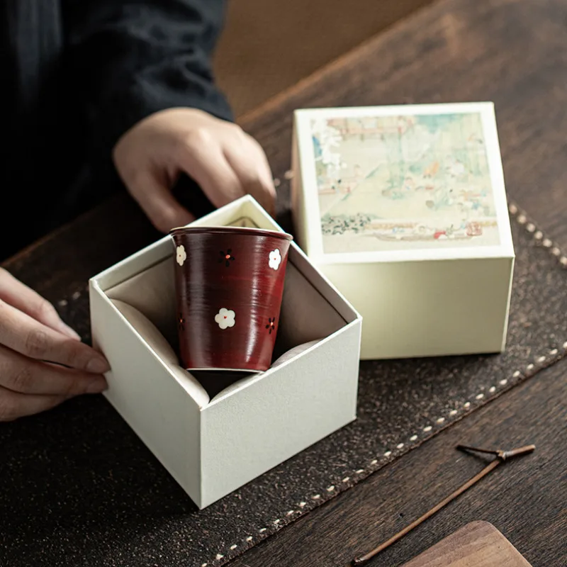 Tchinese Style Tea Set Gift Box Ping An Xi Le Master Cup Tea Cup Packaging Tasting Small Empty Box（just Box）