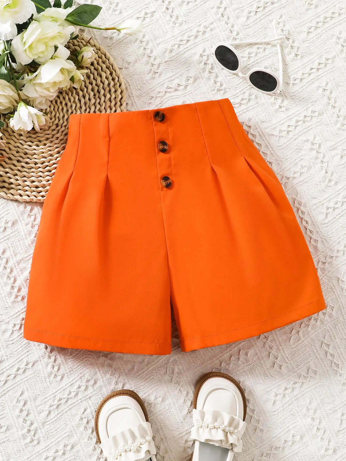 Summer Work Shorts For Girls Simple High Waisted Casual And Versatile Loose And Slim Wide Leg Korean Version Of Girls' Pants