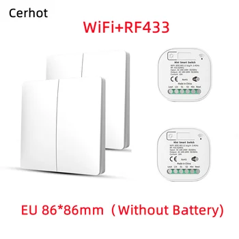 สวิตช์อัจฉริยะ Cerhot 10A Tuya WiFi สวิตช์ตั้งเวลาไร้สาย สมาร์ทโฮม แอป Tuya ไม่ใช้แบตเตอรี่ สวิตช์ไฟ ทำงานร่วมกับ Google Home และ Alexa 1