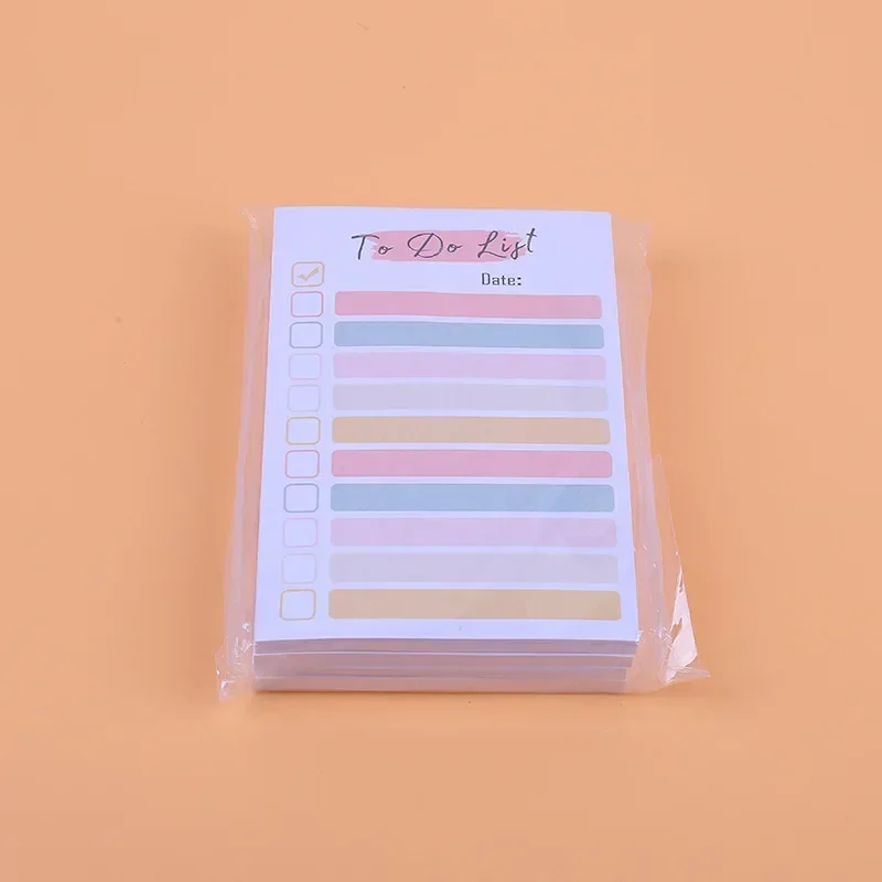 50 Sheets To Do List Notepad Color To Do List Sticky Notes Adhesive Memo Pad Rainbow Style Portable Daily Planner List Notepad 3