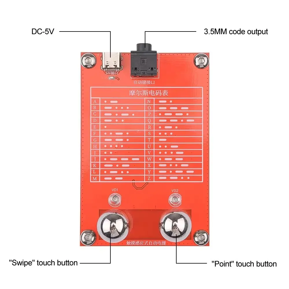 

Touch Key Morse Touch Sensing Automatic Key Type-c USB Morse Touch Sensing Auto Key for Maker Group