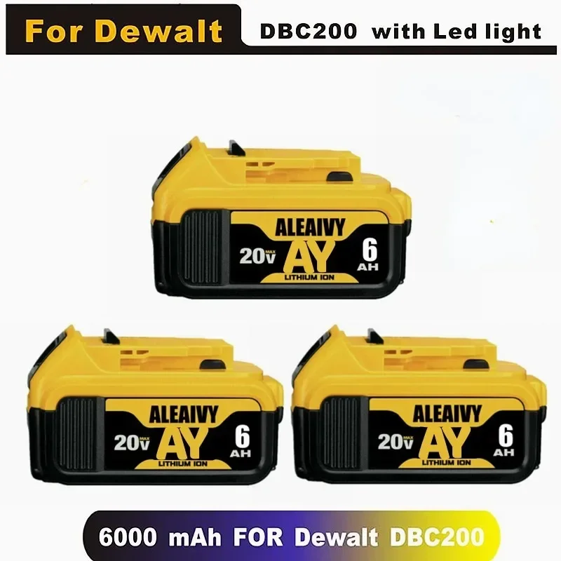 

Power Tool 20V 5.0Ah 6.0Ah MAX Replacement Battery for DeWalt DCB184 DCB181 DCB182 DCB200 18650 3000mAh 18Volt 20V Battery