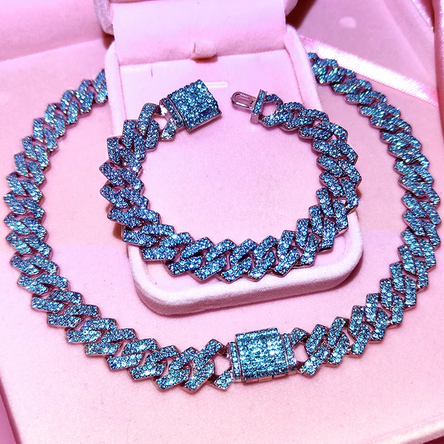 Louis Vuitton Cuban blue diamond bracelet