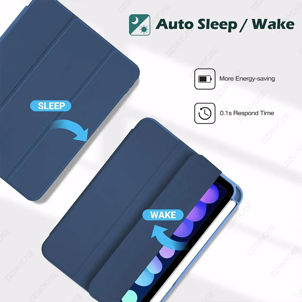 Sleek Protective Case with Pencil Holder and Auto Sleep/Wake Feature
