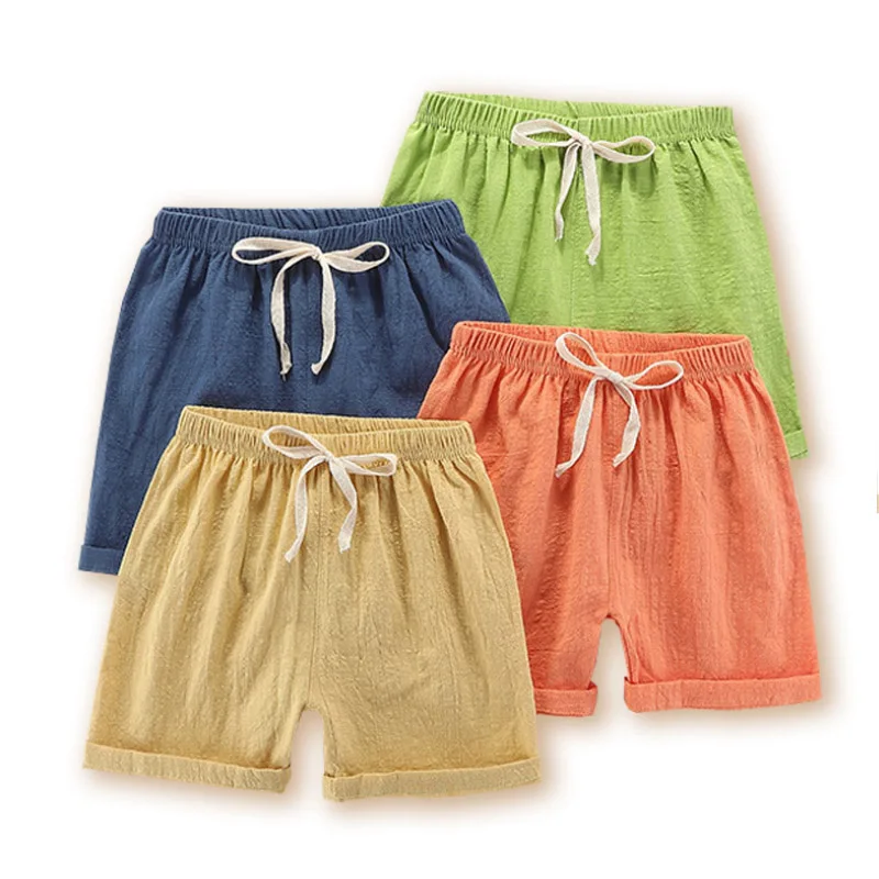 Kids Shorts Children's Summer Short Pants Boy Black Shorts For Teenager Kids Shorts Children's Linen Soft Kids Bottoms Boys Clothes