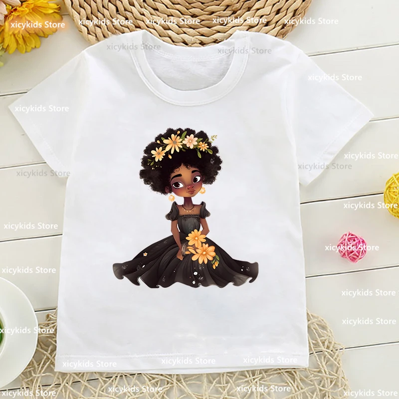 

T-Shirt For Boys/Girls Melanin Black Girls Prince And Princess. Chinese American Black Girls Tshirts Cute Boys Girls Clothes