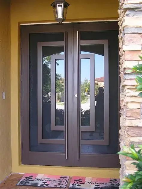 Factory Supply Cast Wrought Iron Exterior Door Iron Window And Door Grills Entry Iron Door 3