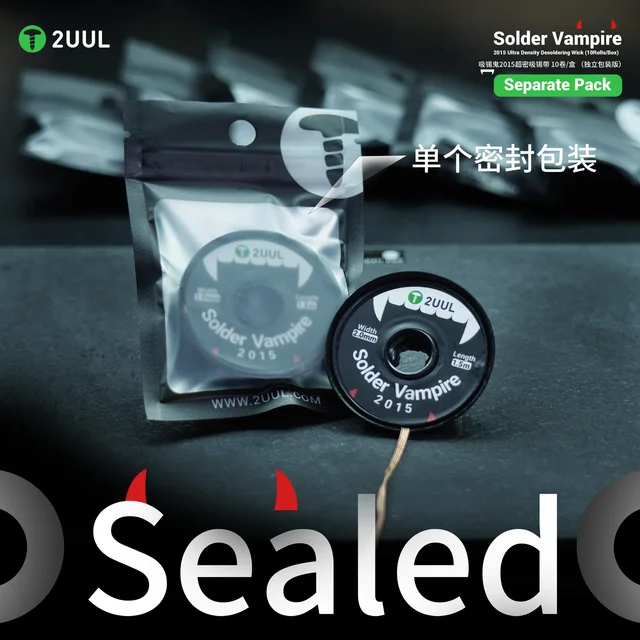 شريط شيلد سحب القصدير 2UUL DW16 Solder Vampire (رول واحد) - امتصاص فائق 3