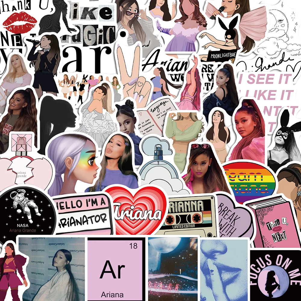 10/50PCS Ariana Singer Album Music Stickers Pack DIY Skateboard Motorcycle Suitcase Stationery Decals Decor Phone Laptop Toys hearts of iron iv eastern front music pack