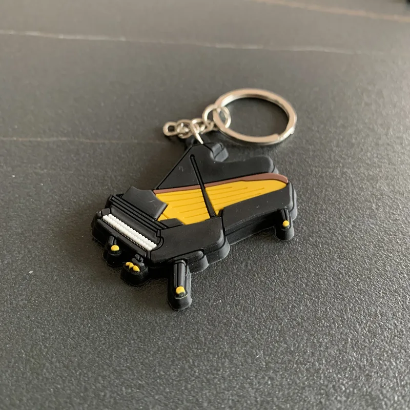Silicone Guitar Keychain - Cartoon Musical Instrument Gift Pendant