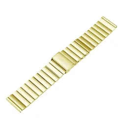 Premium Quick Release Stainless Steel Watch Strap - Universal Metal Bracelet - 22mm (Gold)