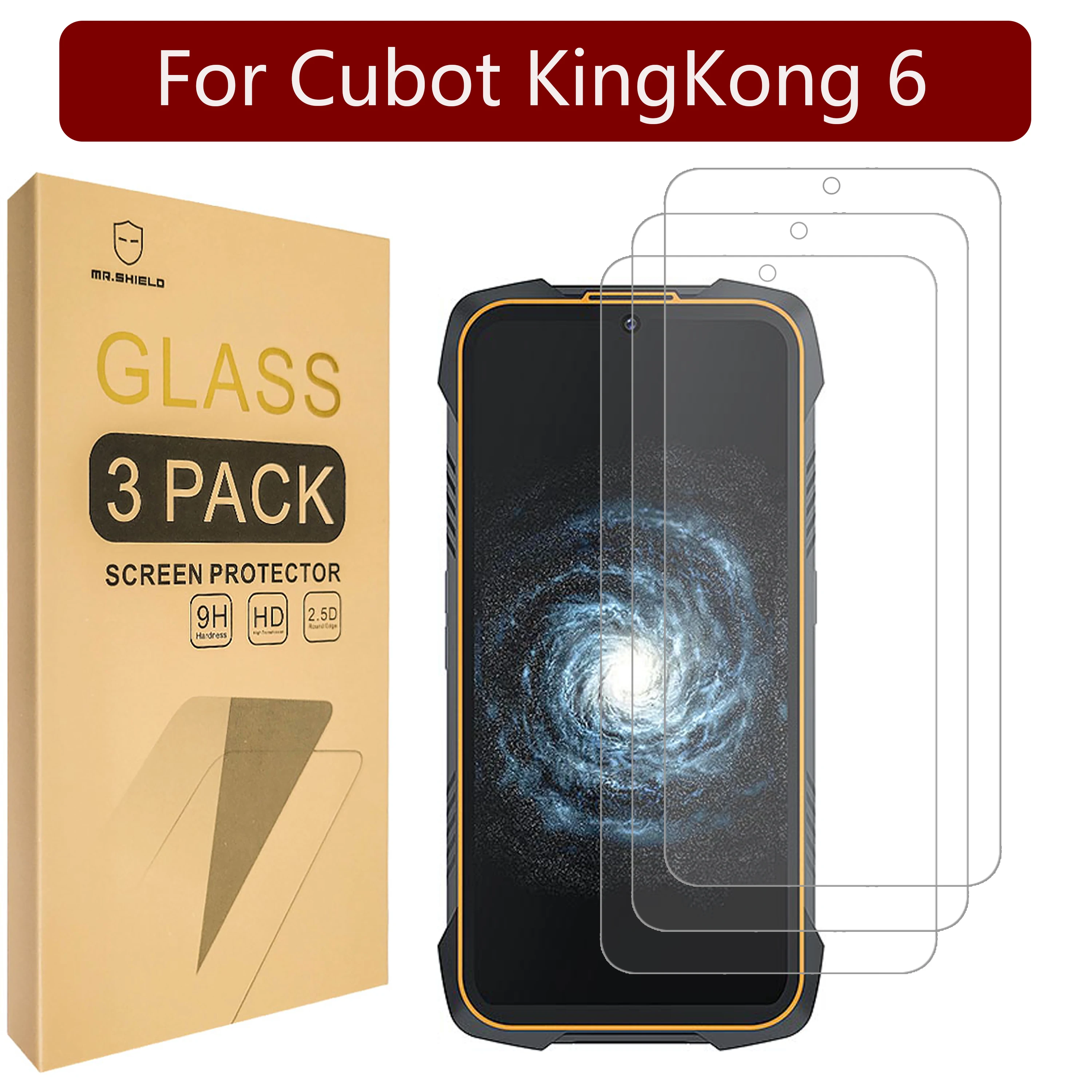 

Mr.Shield [3-Pack] Screen Protector For Cubot KingKong 6 [Tempered Glass] [Japan Glass with 9H Hardness] Screen Protector