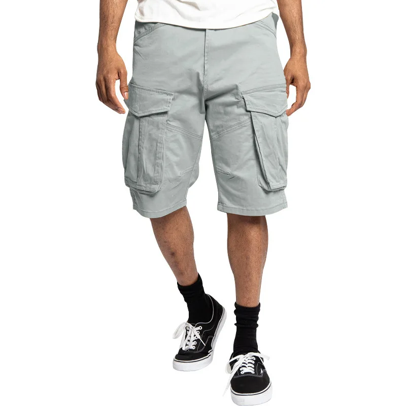 thumbnail image 1 of Mono informal de verano para hombre, pantalones cortos holgados con múltiples bolsillos para exteriores, 1 of 4