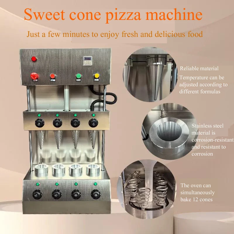 4pcs Hand Hold Pizza Cone Making Machine With Rotary Oven Pizza Cone Forming Equipment