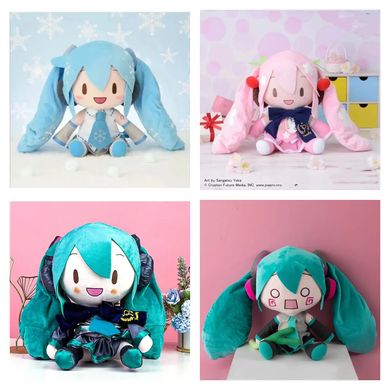 

32CM Hatsune Mikufu Plush Doll Bow Plush Doll Sakura Hatsune Doll Cute Plush Ornament Cartoon Throw Pillow Holiday Birthday Gift