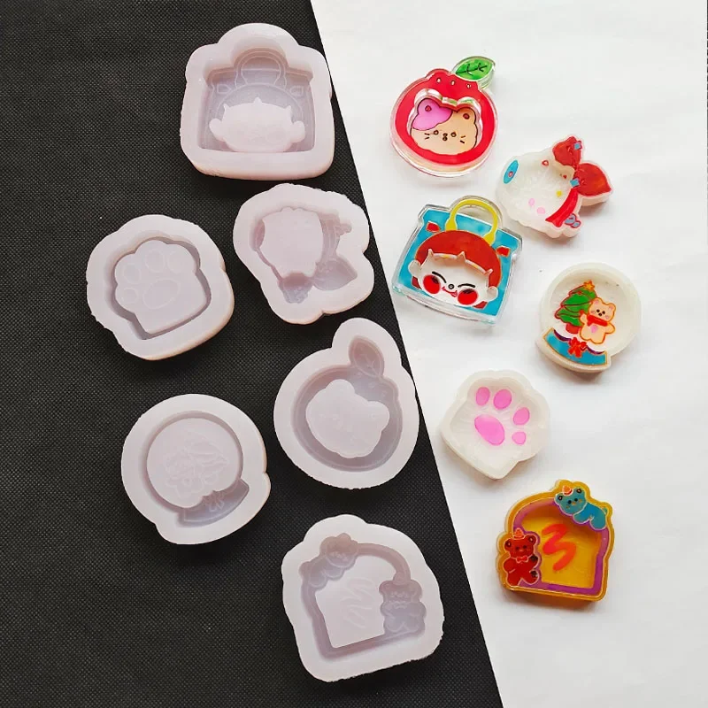 

Handcraft Bear Apple Shaker Mold Silicone Phone Jewelry Tool Jewelry Molds Jewelry Accessories