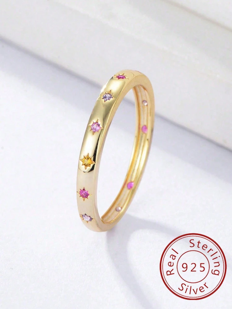 925er Sterlingsilber, personalisierter goldener Mangxing-Farb-Zirkon-Ring für Damen, Jahrestag, Mode, hochwertiger edler Schmuck