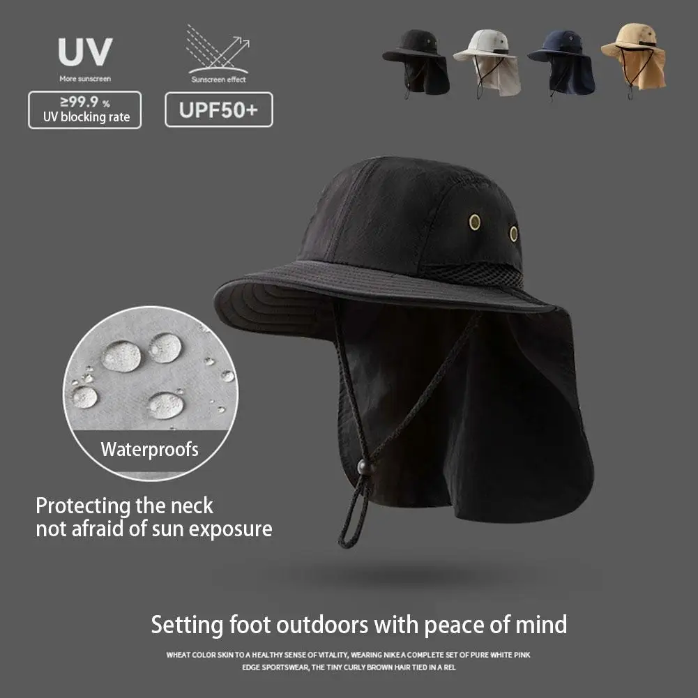 Sun Hat for Men Wide Brim Fishing Hat Neck Flap Cover Men Women