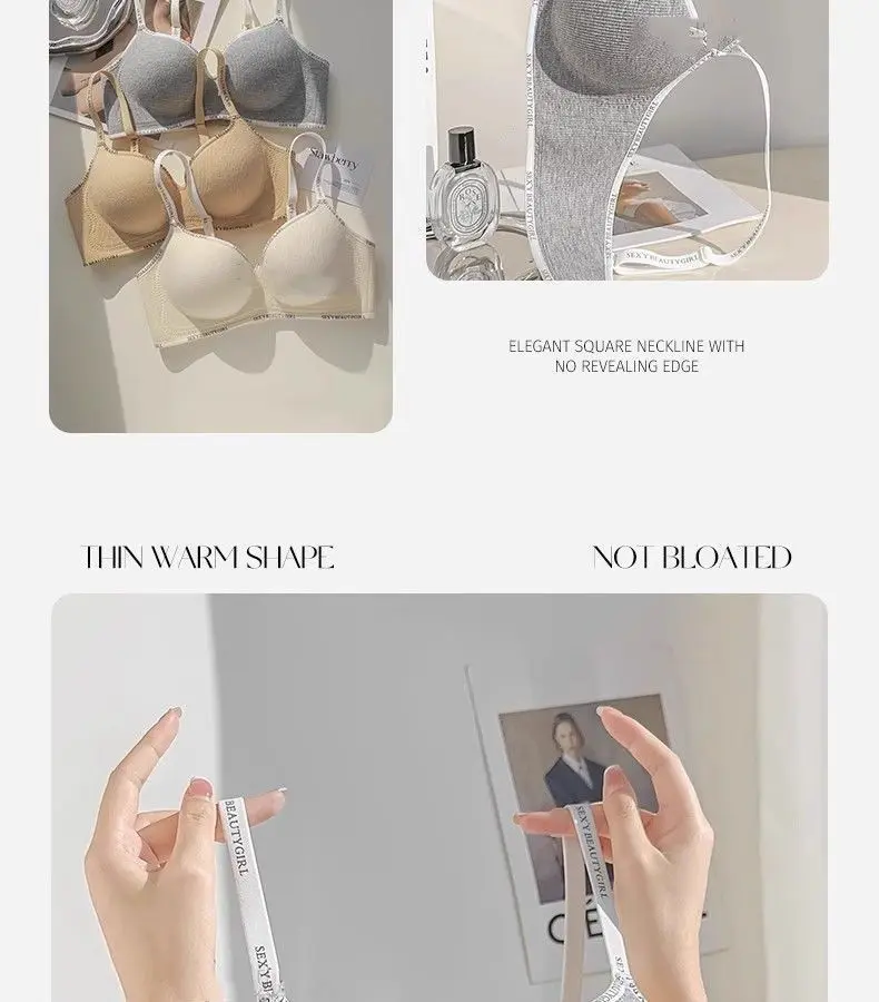 Wireless Push-Up Bra - 6cm Thickened Anti-Slip Seamless Adjustable Straps for Small Chest