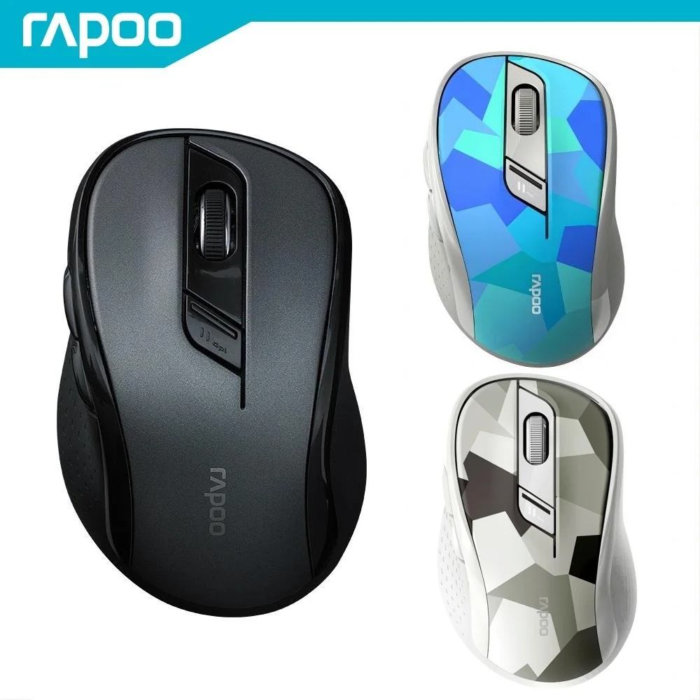 Rapoo M500G Multi-Device Bluetooth Mouse Noiseless Ergonomic Wireless Mouse for Computer PC Laptop 12 Months Long Battery Life
