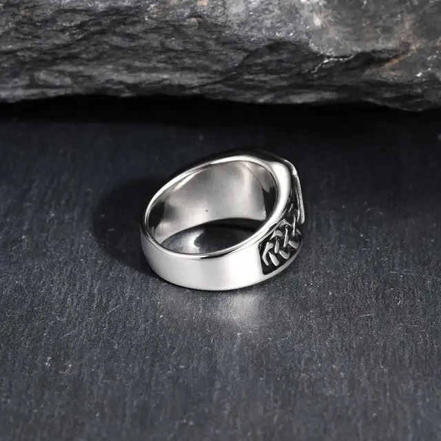 92783-87a33e.jpg Bagues ethniques Vintage à nœud Viking pour hommes, chevalière carrée en pierre naturelle en acier inoxydable, bijoux Punk à la mode