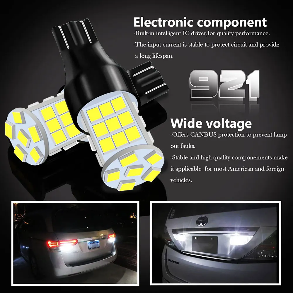 Lampadine LED T10 W16W 6000K - 4PCS, 15 SMD, Canbus Error Free, Per Retromarcia E Freno, 12V-24V - Foto 5