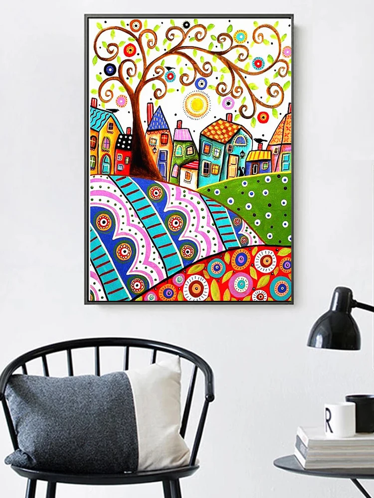 CHENISTORY Painting By Numbers For Adults With Frame Colorful