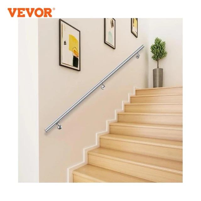 VEVOR Rampe deescalier Longueur 1,5 m, Main Courante pour Escalier  Interieur Capacite 91 kg, Rampe Escalier Alliage deAl