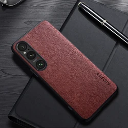 Luxury Leather Business Case for Sony Xperia - Simple & Elegant Design (Coffee)