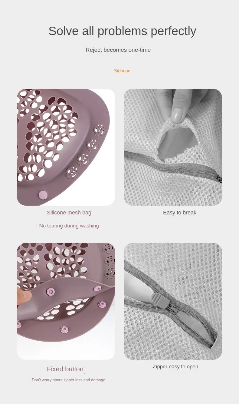 Description Picture 4 of item1pcs Silicone Laundry Bag Bra Wash Bag Household Anti-deformation Laundry Organizer Suitable for Any Light and Small Clothing