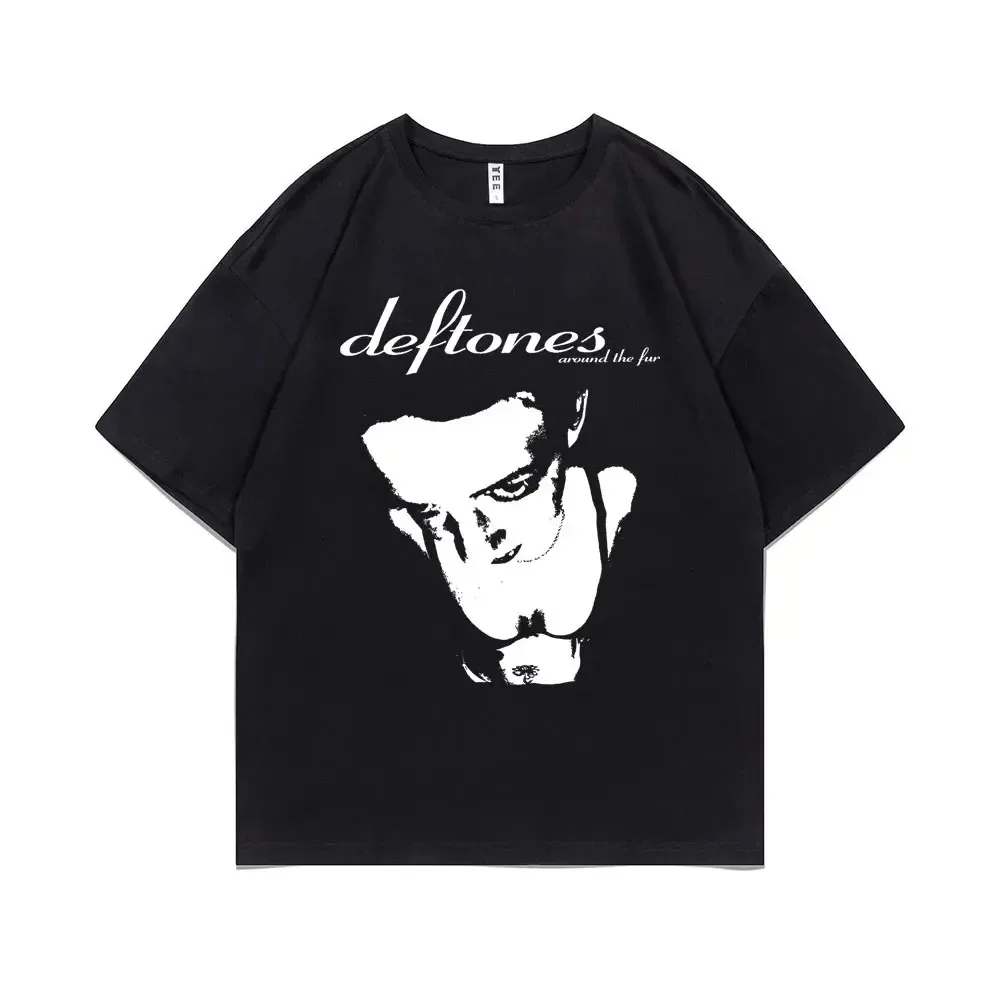 

Men/Women Deftones Merch Chino Moreno Diamond Print Ladies T-shirt Casual Basics O-collar Black Shirt Short Sleeve T-shirts