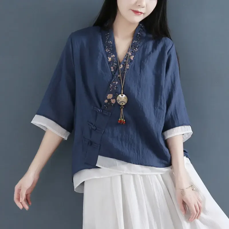 Robe Chemise Femme En Coton-lin - Manches Longues, Coupe Ample - Style Décontracté Chic Pour Travail Et Quotidien