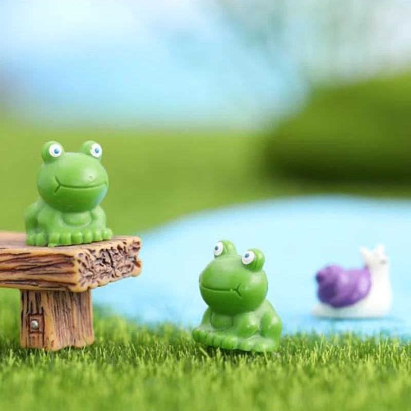 50Pcs Blue-Eyed Frog Resin Ornament Moss Landscape Figurine Ornamento Decorativo Mini Blue-Eyed Frog Materiale Fai Da Te Statue Carine