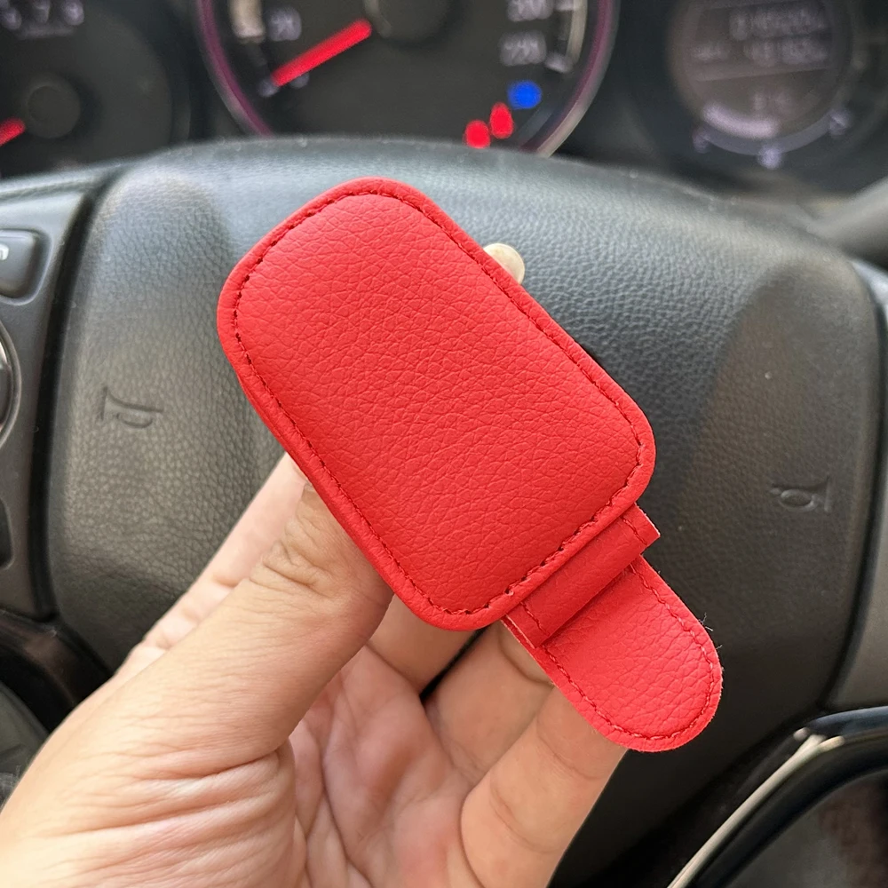 Magnetic Leather Car Sun Visor Organizer and Sunglasses Holder