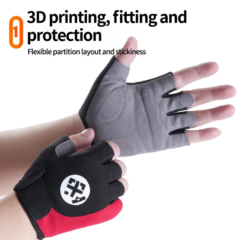 Padded Half Finger Anti-Slip Cycling Gloves - Breathable and Shock-Absorbing Design for Enhanced Comfort