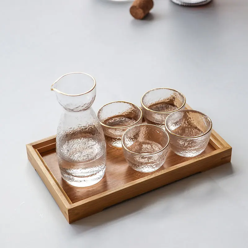 Japanese Style Sake Glasses Cup Set Creative Transparent Tea Cups Wine Accessories Sake Pot Cup Wine Whisky Shot Set New