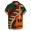Shirts For Men Hawaiian Music Note Pattern Fashion Print Summer Harajuku Blouses Short Sleeves Hawaii Beach Tops Tees Clothing 1