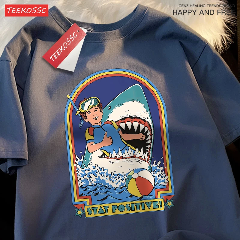 In einer verzweifelten Situation bleiben positiv T-Shirt Männer Frauen Straße Baumwolle Tops übergroße Sommer T-Shirts lässig lose T-Shirt