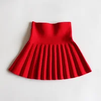1 pièces filles jupes en tricot bébé automne hiver princesse jupes plissées enfants étudiant taille haute Mini Tutu jupes enfants robe unie 6