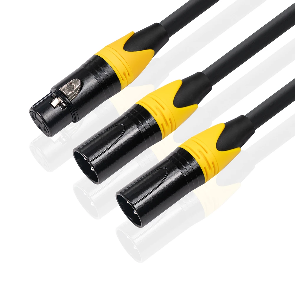 

XLR Splitter 3 Pin XLR Female To Dual XLR Male Y Splitter Cable Foil Balanced Mic Cable 3FT For Microphone Mixer Amplifier 100CM