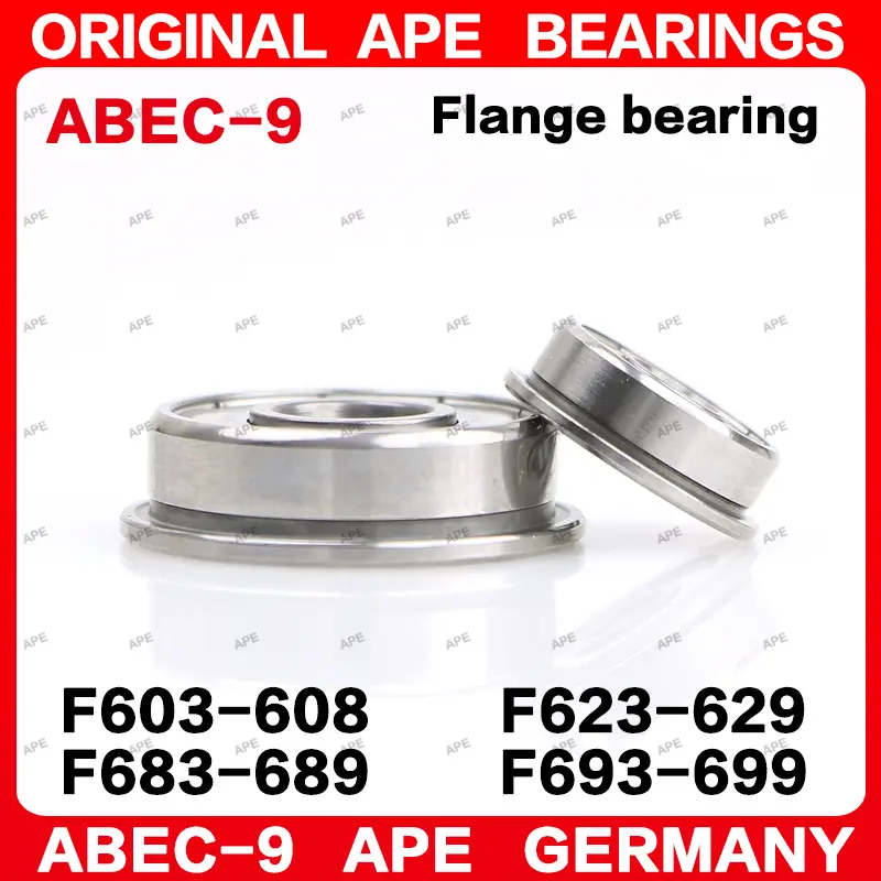 5/10pcs ABEC-9 Flange Bearing F683 F608 F684 F685 F686 F688 F693 F694 F695 F696 F698 F604 F605 F606 F607 F624 F625 ZZ Bearings image 2
