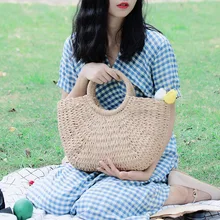 

Bohemian Travel Beach Bags for Women 2022 Summer Woven Straw Basket Bag Handbags Shoulder Bag Bali Rattan Bags Tote Lady Clutch