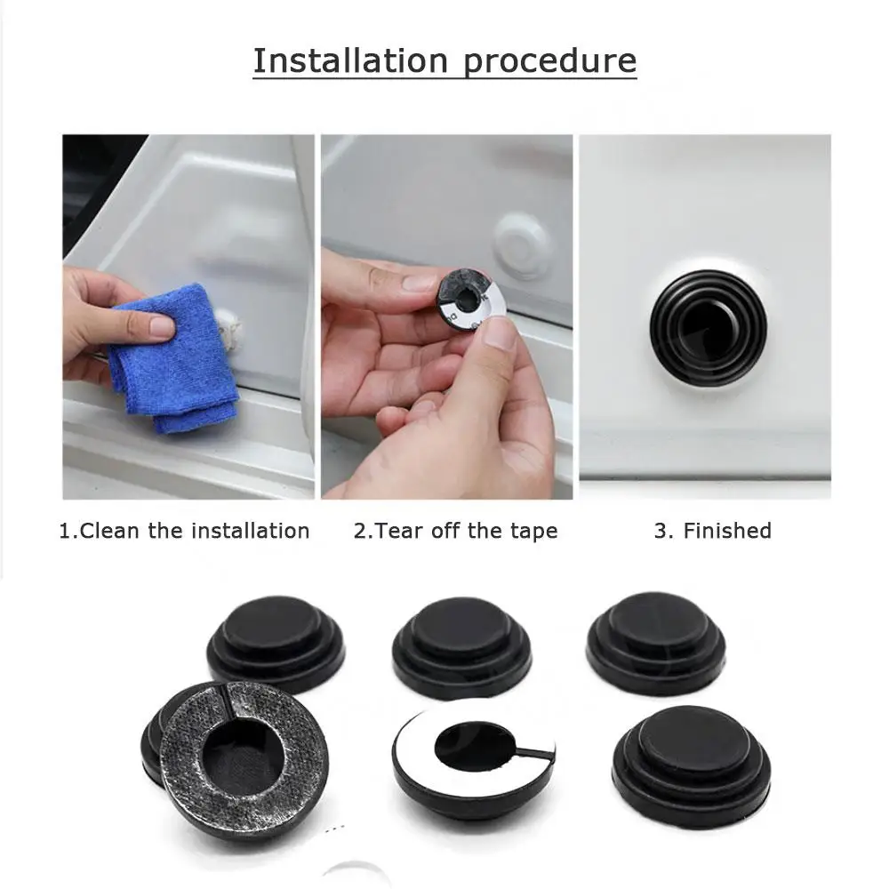 Shock Absorber Gasket 10Pcs Car Door Shock Sticker Absorber Gasket For Car Trunk Sound Insulation Pad Universal Shockproof Thickening Buffer Cushion