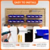 LEADLOONG Durable Wall Mount Organization 49.7*11.4 CM/19.6*4.5 INCH Metal Pegboard For Parts Bin Organizer 5