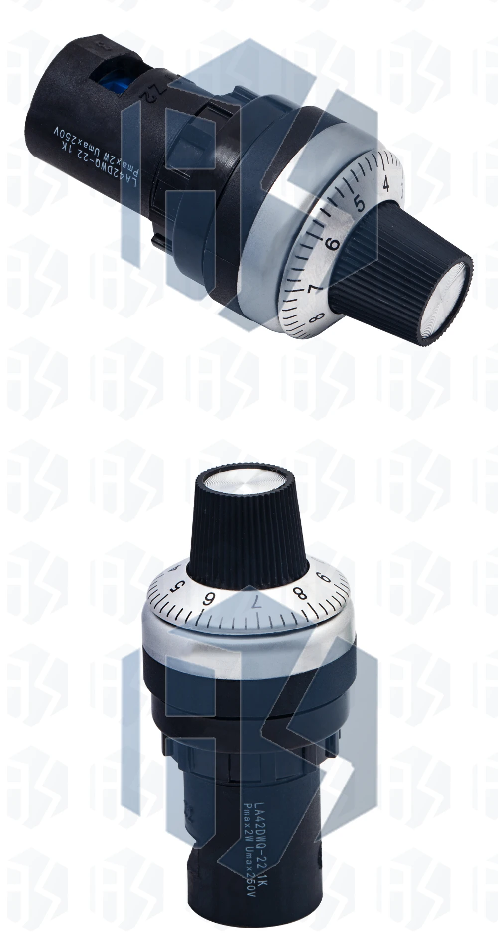 LA42DWQ-22-PRO 1K 2K 5K 10K 20k 50k 500k 22mm Durchmesser Töpfe Drehpotentiometer Konverter Gouverneur Inverter Widerstandsschalter – Detail 7