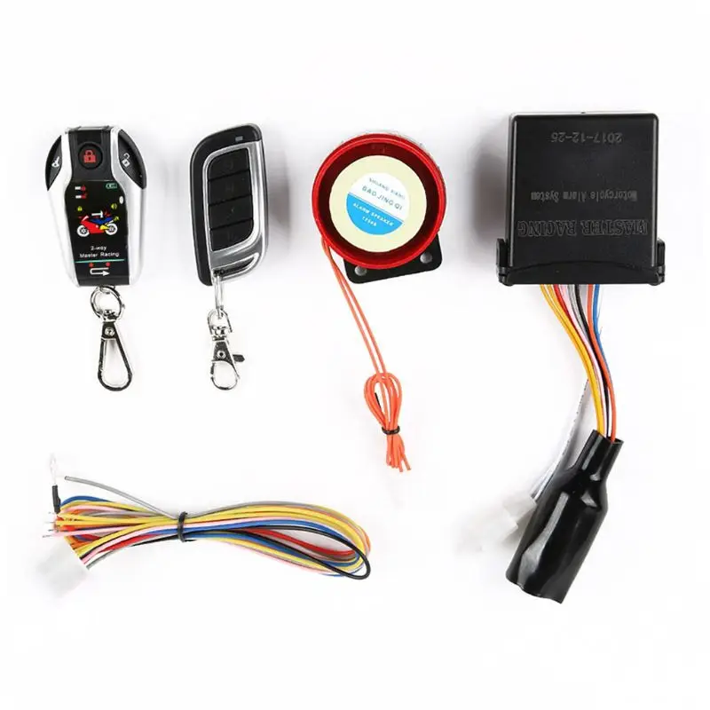 

Motorcycle Anti-Theft Alarm Security System Remote Control Warner 125dB Horn Adjustable Sensitivity for Tricycle Scooto