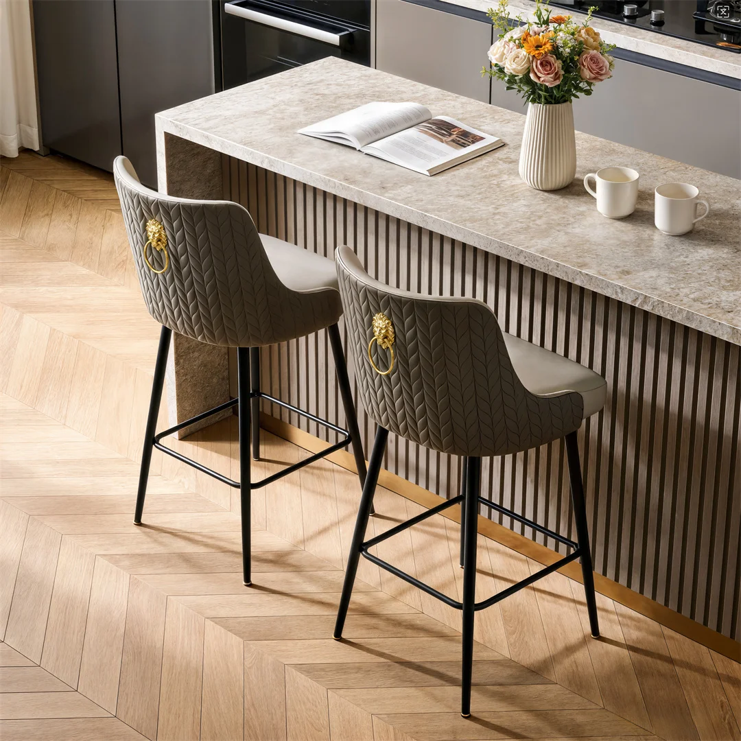 2PCS Swivel Bar Stools Modern Rotating Living Room Dinning Room Chair Counter Height Bar Chairs for Kitchen Island