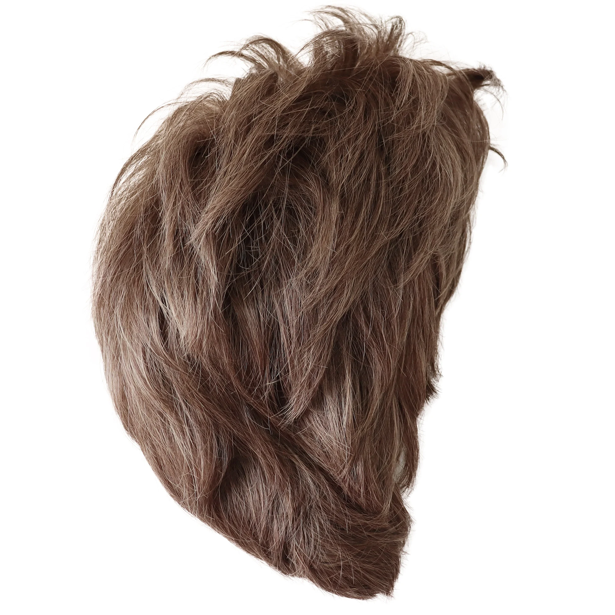 Synthetic Hair Men's Wig Short Haircuts Brown Wig with Bangs Natural Hairstyles for Hair Wigs Layered Curly Glueless Wigs Male