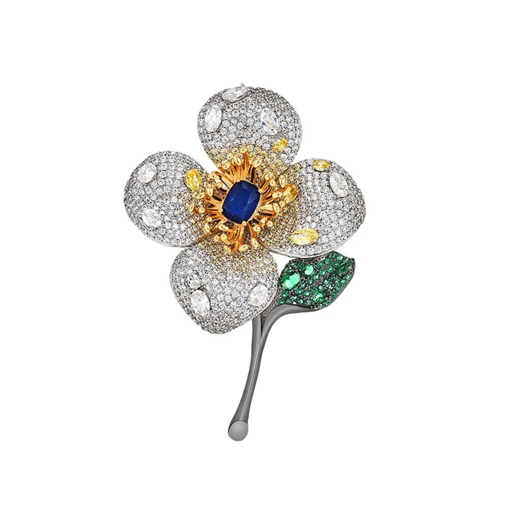 new Luxury Brooch for women mountain plum blossom Brooches Zircon Inlaid Pins Jewelry Design Clothing catwalk  Accessories Gifts