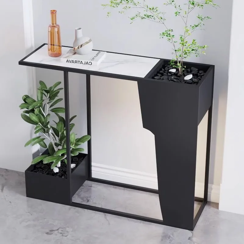 

Garden Black Living Room Table Vertical Console Narrow Classic Table Design Vintage Wohnzimmer Tisch Entrance Hall Furniture